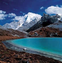 Mountain and lake landscape, China