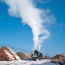 Locomotive à vapeur, nord-est de la Chine