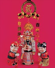 Figurines, Dieu de l'abondance, Chine