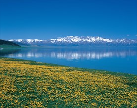 Lac Sayram, province du Xinjiang, Chine