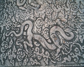 Detail of a stone motif, China
