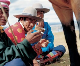Habitants du Tibet, Chine