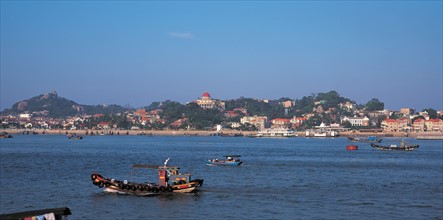 Vue sur la ville de Xiamen sur l'île de Gulangyu, dans la province du Fujian, Chine