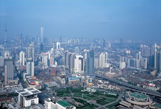 Vue aérienne de Shanghaï, Chine