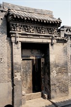 Gravure sur brique, ville de Pingyao, province du Shanxi, Chine