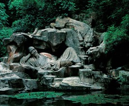 La Fontaine de la course du Tigre, à Hangzhou, province de Zhejiang, Chine