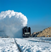 Steam train, China