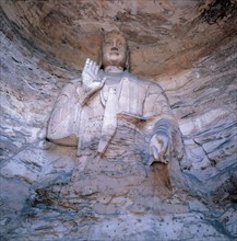 Statue de Bouddha des grottes de Yungang, province du Shanxi, Chine