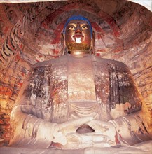 Statue de Bouddha de la cinquième grotte de Yungang, ville de Datong, province du Shanxi, Chine