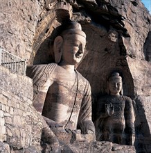 Statue de Bouddha de la vingtième grotte de Yungang, ville de Datong, province du Shanxi, Chine