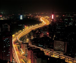 Ville de Guangzhou la nuit, Chine