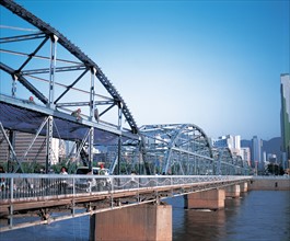 Zhongshan Bridge, Huanghe River, Lanzhou, Gansu, China