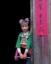 Fillette de l'ethnie miao, Chine