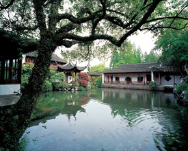 Habitations au bord de l'eau, Hangzhou, Chine