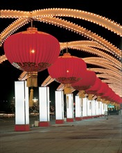 Bright red lanterns, China