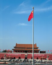 Tian'an Men Square, national flag, China