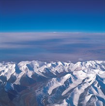 Vue aérienne, Xinjiang, Chine