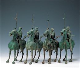 Bronze cavalry with halbert