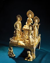 Gold plated copper Buddha, China