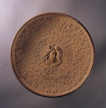 Plat romain en argent recouvert d'or découvert dans la province du Gansu, Chine