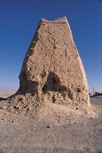 Beacon tower of ruined Great Wall near Dunhuang,  Han Dynasty