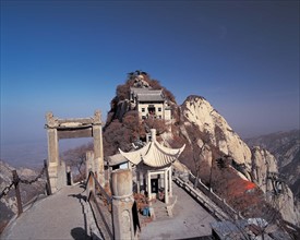 The pavilions on the North Peak of Mount Huashan, Xi'an, Shaanxi Province, China