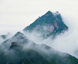 The Great Wall's Jiankou part in fog, Beijing,China