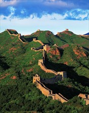 The part of the Great Wall at Jinshanling mountain range in Beijing,China