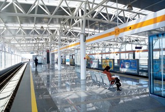 A platform of the subway station,Beijing,China