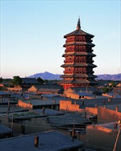 The wooden pagoda of Yingxian County,Shanxi Province,China
