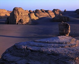 The “Devil City” desert of Gobi, Dunhuang, Gansu Province, China