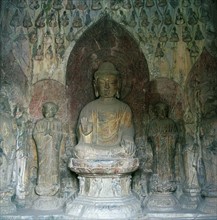 The Buddha statues at the Longmen Grotto,Luoyang,Henan Province,China