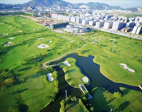 A golf course in Nanshan District,Shenzhen,China