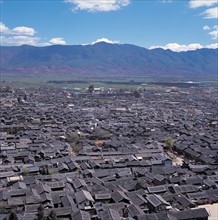 Bird's view of Lijiang ancient city, Yunnan,China