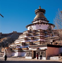 Wanfo pagoda in Baiju Monastery in Gyangze,Tibet,China