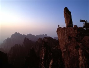 Scenery of Mount Huangshan, China “Flying-over Stone”