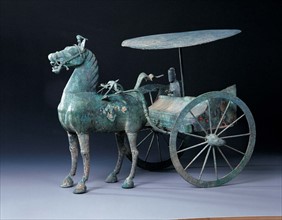 The Bronze chariot from Han Dynasty of ancient China