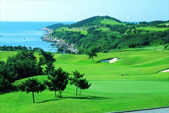 The golf course in Weihai,Shandong Province,China