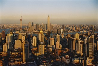 The skyline of Shanghai,China