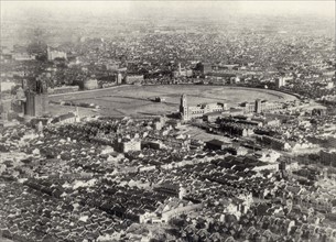 The aerial view of People's Square in 1934, Shanghai