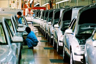 Production line of Shanghai Volkswagen Automotive Company,Shanghai,China