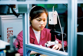 A workshop of electronic factory in Zhangjiang industrial zone of Shanghai,China