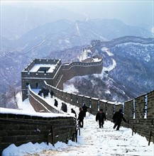 Jiaoshan Great Wall covered by snow,Shanhaiguan Pass,China