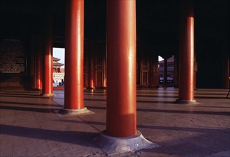 The red columns of the Forbidden City,Beijing,China