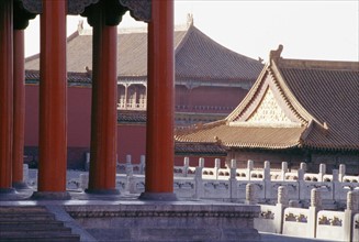 The columns and palaces of the Forbidden City,Beijing,China