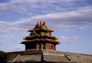 a corner tower of the Forbidden City,China