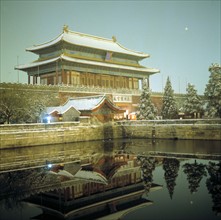 The moat in front of the gate tower of Forbidden City,Beijing,China