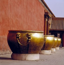 brass pots in Forbidden City,Beijing China