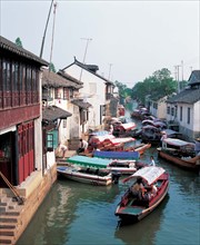 Zhouzhuang Village,one of China's waterside villages in Zhejiang Province,China