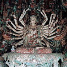 The thousand-handed Avalokitesvara statue at Bodhisattva Hall,ShuangLin Temple,Pingyao,Shanxi Province,China